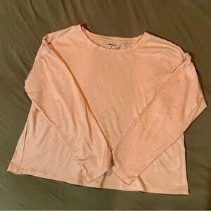 Women's Gap Body Soft Pink Long Sleeve Tee